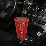 Simple Stylish With Lid Plastic Hot Drilling Drink Cup With Straw