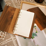 Walnut Loose-Leaf Journal with Detachable Cover – Elegant, Customizable Notebook for Creative Minds