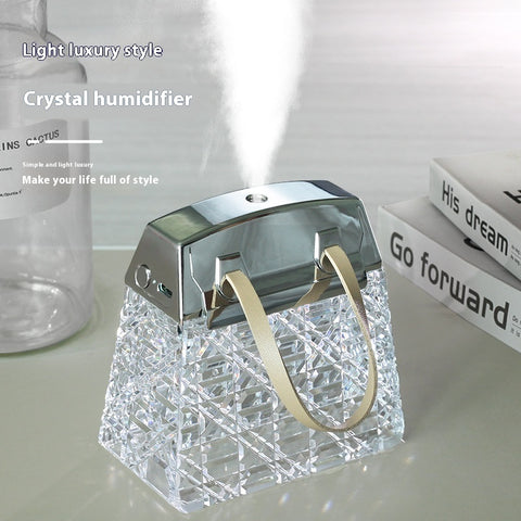 “Crystal Glow: USB Desktop Humidifier & Aromatherapy Light”