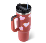 40 Oz Tumbler With Handle Straw,Stainless Steel Spill Proof Vacuum Coffee Cup Tumbler