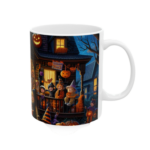 White Halloween Themed Mug -  Halloween Season 11oz/15oz Ceramic