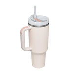 40 Oz Tumbler With Handle Straw,Stainless Steel Spill Proof Vacuum Coffee Cup Tumbler