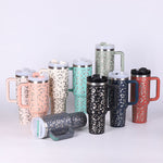 40 Oz Tumbler With Handle Straw,Stainless Steel Spill Proof Vacuum Coffee Cup Tumbler